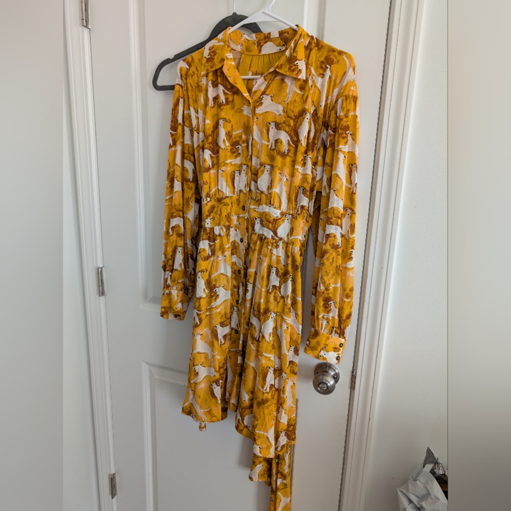 Maeve Anthropologie dog print dress